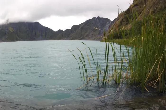 Framed Print : A lake, formed in a crater of volcano Pinatubo (the water level gradually rises over the years), erupted in 1992. The blue colour of water is due to a high salinity. Mount Pinatubo in Luzon, Philippines. February. Ph41. 0057 Framed Print : A lake, formed in a crater of volcano Pinatubo (the water level gradually rises over the years), erupted in 1992. The blue colour of water is due to a high salinity. Mount Pinatubo in Luzon, Philippines. February. Ph41. 0057