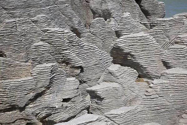 Layered Limestone - Punakaiki - Dolomite Point on the West Coast of New Zealand's South Island is known as the Pancake Rocks. Originally the limestone was laid down in softer and harder layers
