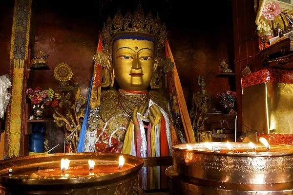 Lhasa temple Yak butter candles Tibet