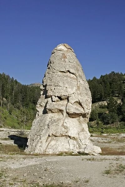Liberty Cap - a dormant hot spring cone in Yellowstone National Pak USA