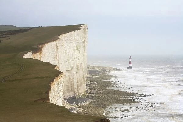 Light House at Beachy Head In Winter South Downs, East Sussex, UK
