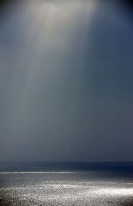 Framed Print : Light and shade on the Atlantic Ocean in winter - off Land's End - Cornwall - UK