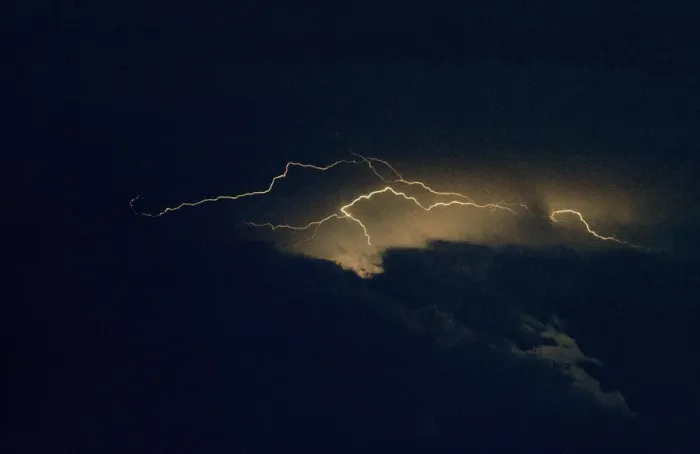 Framed Print : Lightning at night