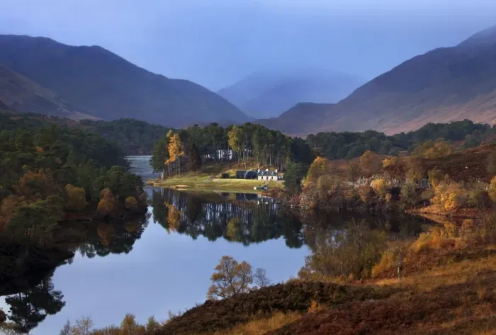 Framed Print : Loch Affric in autumn on a calm morning - October - Glen Affric - Scotland