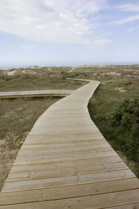Framed Print : Long boardwalk over dunes to beach at Punta Fruxeira near Ferrol Northern Spain Framed Print : Long boardwalk over dunes to beach at Punta Fruxeira near Ferrol Northern Spain