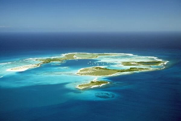 Los Roques - Aerial view of Islands & Lagoons. Archipelago of Venezuela, Tropical National Park, Caribbean Sea