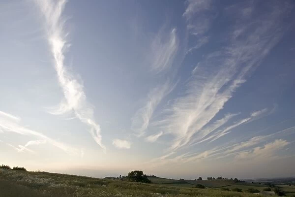 MAB-83. Cirrus clouds in evening sky Cotswolds UK