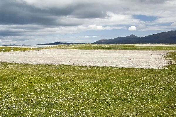 Machair - Showing rotational use of land with ploughed area - South Uist - Outer Hebrides - Scotland