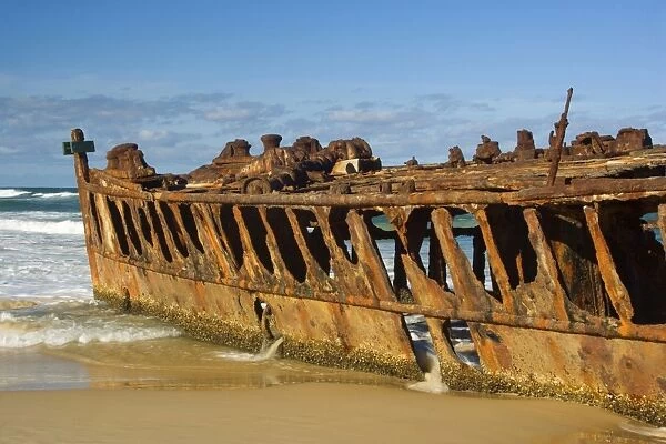 Maheno ship wreck - wreck of the famous Maheno stranded on the eastern beach of Fraser Island - 75-Mile Beach, Fraser Island World Heritage Area, Great Sandy National Park, Queensland, Australia