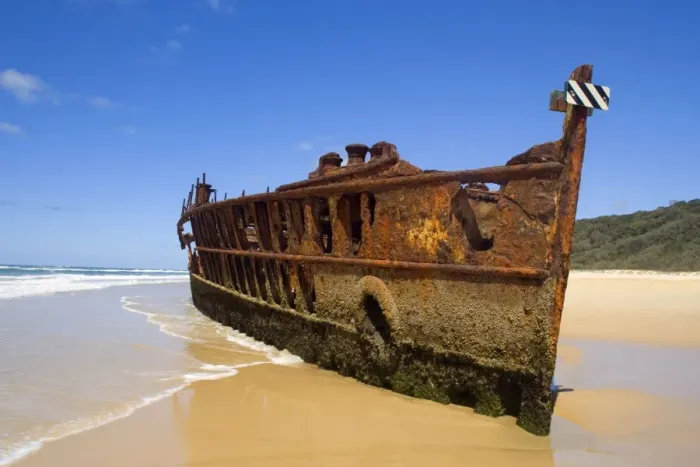 Framed Print : Maheno ship wreck - wreck of the famous Maheno stranded on the eastern beach of Fraser Island - 75-Mile Beach, Fraser Island World Heritage Area, Great Sandy National Park, Queensland, Australia Framed Print : Maheno ship wreck - wreck of the famous Maheno stranded on the eastern beach of Fraser Island - 75-Mile Beach, Fraser Island World Heritage Area, Great Sandy National Park, Queensland, Australia