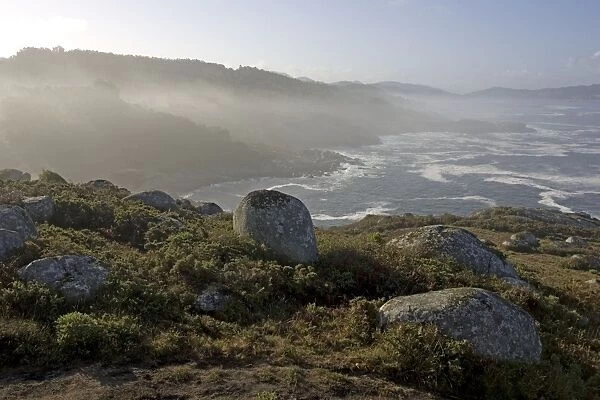 Mistral blowing in from sea Cabo de Udra Rias Baixas Western Spain