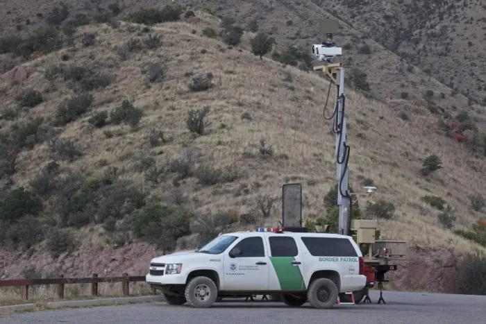 Framed Print : Mobile Surveillance Unit - U. S. Border Patrol - Huachuca Mountains - Arizona - USA - Uses radar-infrared technology and a video camera to monitor United States and Mexican border Framed Print : Mobile Surveillance Unit - U. S. Border Patrol - Huachuca Mountains - Arizona - USA - Uses radar-infrared technology and a video camera to monitor United States and Mexican border
