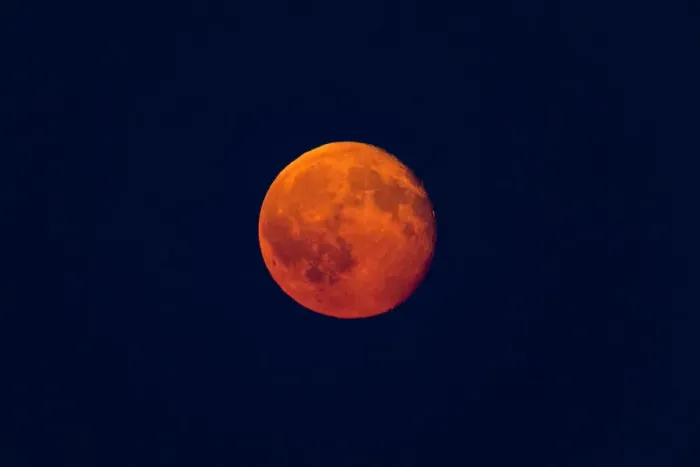 Framed Print : Full Moon - rising above horizon, coloured orange and red, Lower Saxony, Germany Framed Print : Full Moon - rising above horizon, coloured orange and red, Lower Saxony, Germany