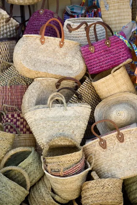 Framed Print : Morroco - pile of woven bags Framed Print : Morroco - pile of woven bags