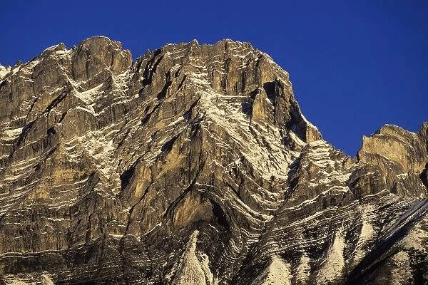 Mount Cascade near Banff Town - Folded sedimentary rocks - Banff National Park - Rocky Mountains - Canada - Alberta