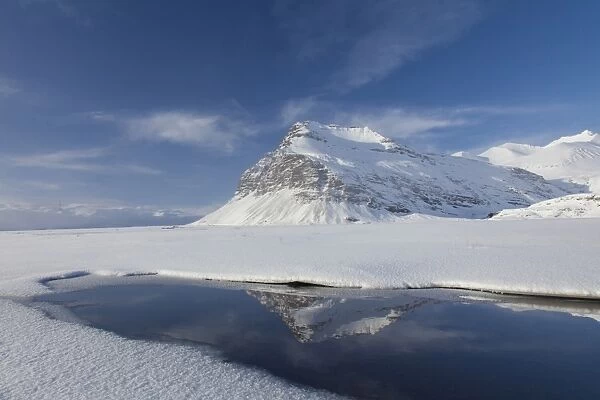 Mountain landscape Fellsfjall in winter - Iceland