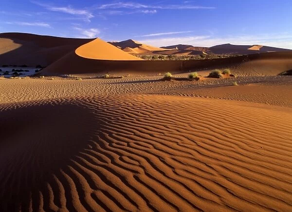 Namib desert red dunes at Sossusvlei Namib Naukluft Park, Namibia, Africa