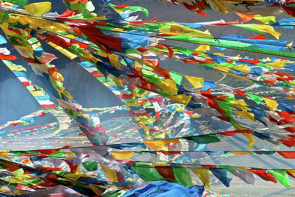 New prayer flags Saga dawa Kailash Tibet China