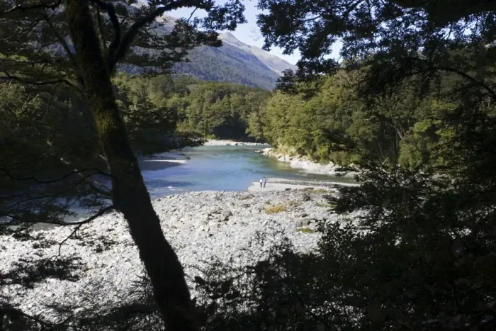 Framed Print : New Zealand - Blue Pools on Haast River at Blue Pools Gates of Haast - South Island