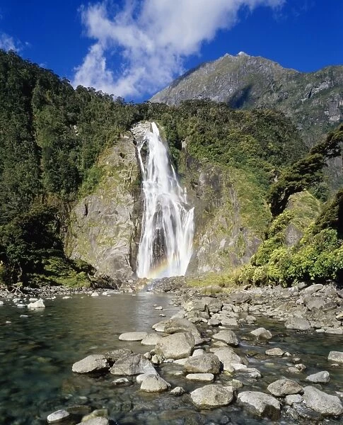 New Zealand - Bowen falls Fiordland National Park, Milford Sound, South Island