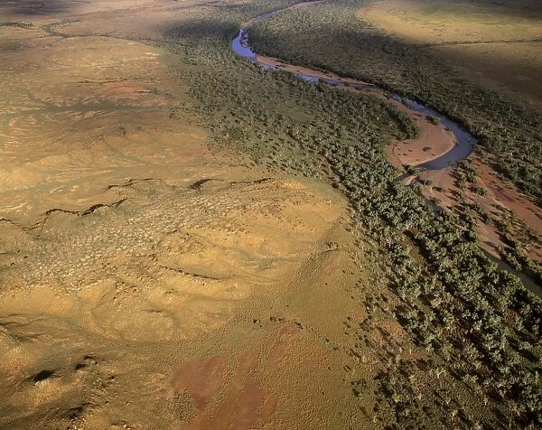 Oakover River aerial, near Great Sandy Desert, east of Isabella Range, Western Australia JPF52504