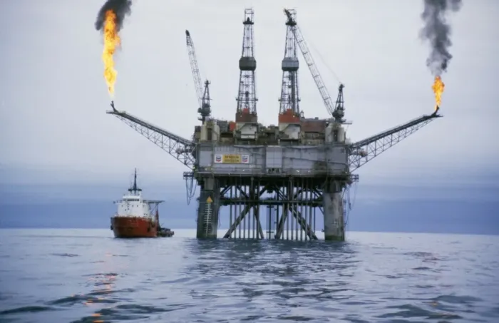 Framed Print : Oil Rig North Sea