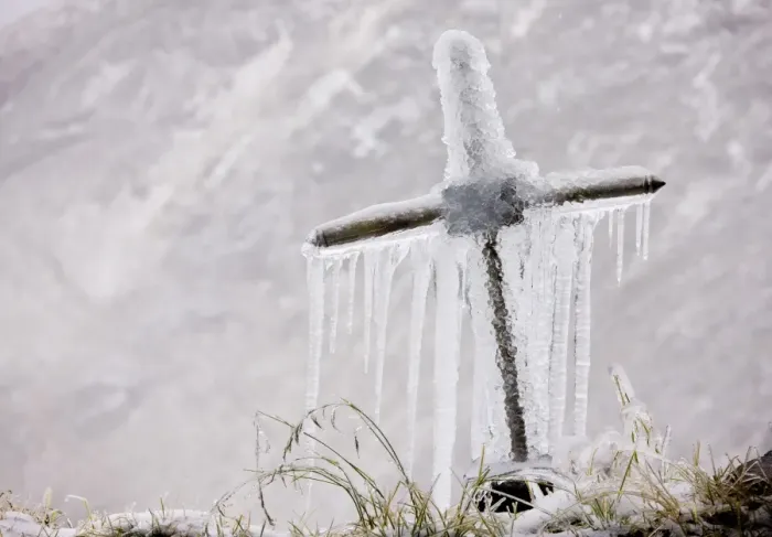 Framed Print : Old roadside cross covered with frost and icicles, high in the Fagaras Mountains, southern carpathians, Romania Framed Print : Old roadside cross covered with frost and icicles, high in the Fagaras Mountains, southern carpathians, Romania