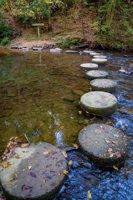 Framed Print : Otter Lake Creek stepping stones, Blue Ridge Parkway, Smoky Mountains, USA. Date: 04-10-2018 Framed Print : Otter Lake Creek stepping stones, Blue Ridge Parkway, Smoky Mountains, USA. Date: 04-10-2018