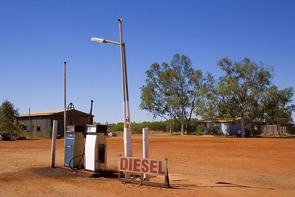 Outback fuel - typical filling station on a roadhouse in the outback of Western Australia - Western Australia, Australia