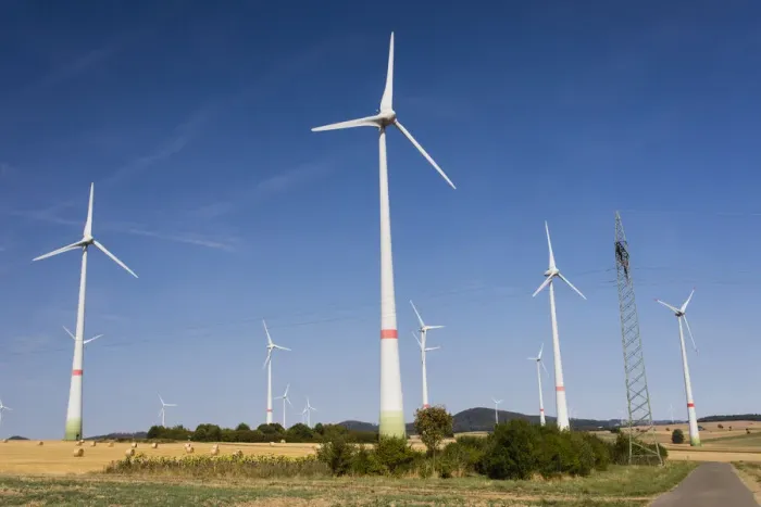 Framed Print : P2A2841. Wind Turbine Park - amongst arable land, North Hessen, Germany Date: 11-Feb-19