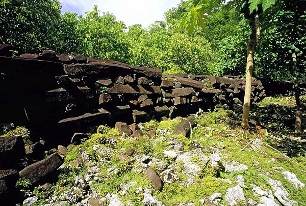 Pahn Kadira, with the residential complex of the Sau Deleur chiefs, 115 meters long Nan Madol fortress (c. 1200 AD) Pohnpei, Micronesia JLR04186