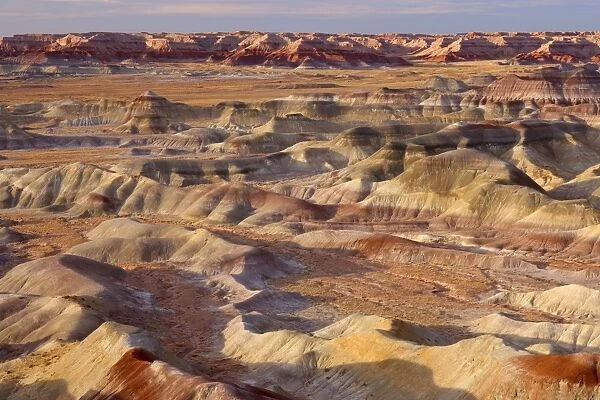 Painted Desert - eroded clay formations called Badlands - Little Painted Desert County Park, Arizona, USA