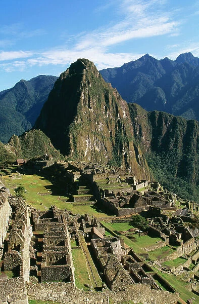 Peru - Machu Picchu. The city below Huayna Picchu mountain