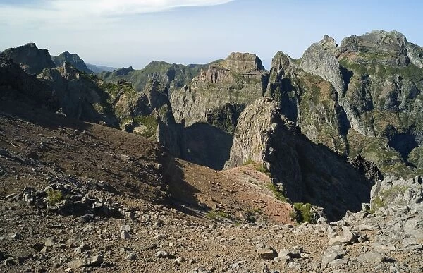 Pico do Arieiro - Summit at 1818 m. Madeira's third highest peak with raw volcanic landscapes and spectacular views. February