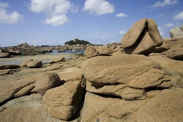 Pink granite rocks Ploumanac'h Cote de Granit Rose Brittany France