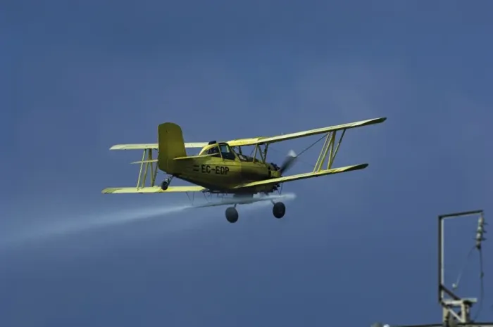 Framed Print : Plane Crop spraying in Adalucia, Spain, January Framed Print : Plane Crop spraying in Adalucia, Spain, January
