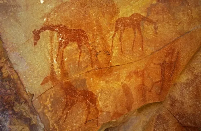 Framed Print : Prehistoric Rock Painting - Zimbabwe Africa Framed Print : Prehistoric Rock Painting - Zimbabwe Africa