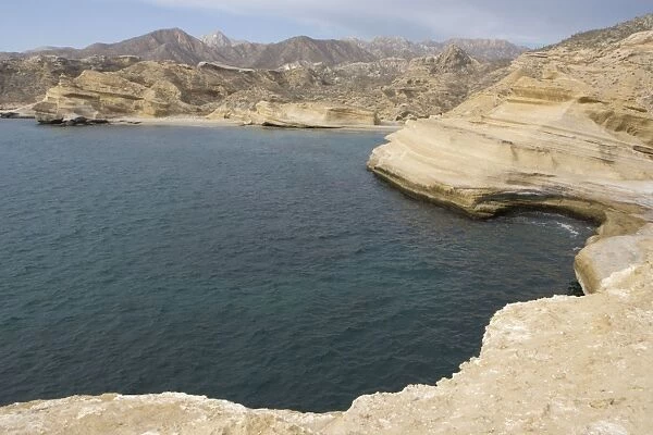 Punta Colorado - showing strata  /  sedimentary  /  layers - Sea of Cortez - Baja California - Mexico