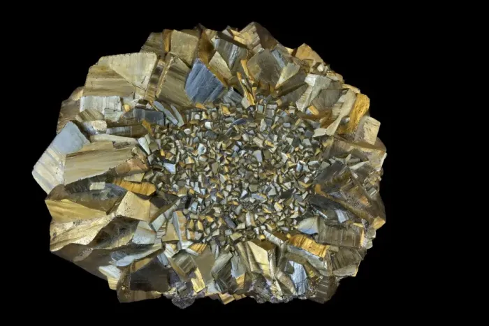 Framed Print : Pyrite (FeS2) (Iron sulfide) - Popularly known as fool's gold - Formerly used in the production of sulfuric acid - Yishan - Guangxi- China