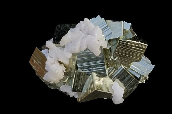 Pyrite (FeS2) (Iron sulfide)  /  'Fool's Gold' - and Quartz - Peru - Animon Mine - Huaron - San Jose de Huayllay District - Cerro de Pasco Province - Pasco Department
