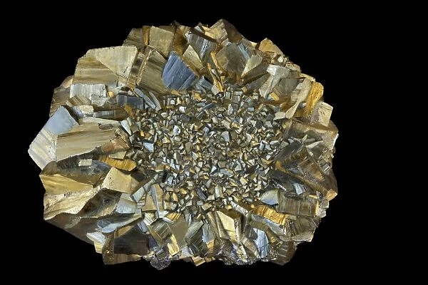 Pyrite (FeS2) (Iron sulfide) - Popularly known as 'fool's gold' - Formerly used in the production of sulfuric acid - Yishan - Guangxi- China
