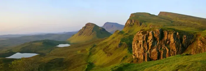 Framed Print : The Quiraing landscape lake and rolling velvet green slopes sprinkled with basaltic spikes of rock and cliffs at sunrise Isle of Skye, Western Highlands, Scotland, UK Framed Print : The Quiraing landscape lake and rolling velvet green slopes sprinkled with basaltic spikes of rock and cliffs at sunrise Isle of Skye, Western Highlands, Scotland, UK
