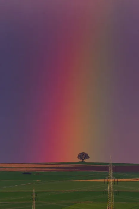 Framed Print : Rainbow, appearing over arable land, Lower Saxony, Germany Framed Print : Rainbow, appearing over arable land, Lower Saxony, Germany