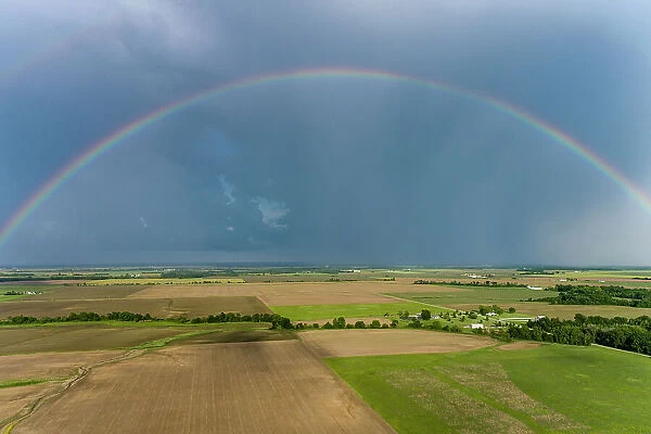 Rainbow after storm, Marion County, Illinois Date: 28-05-2020