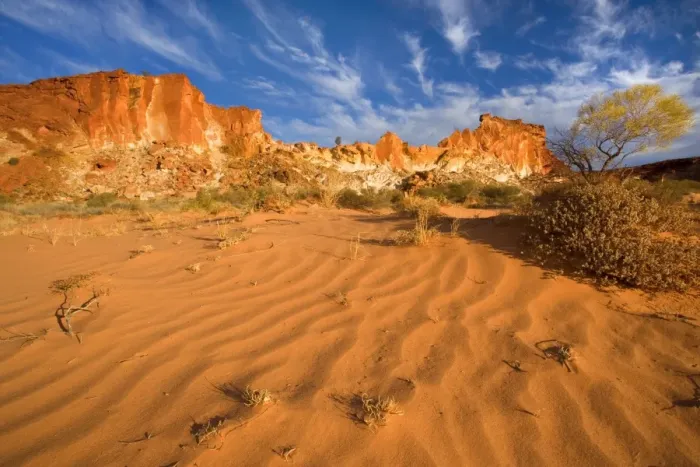 Framed Print : Rainbow Valley - colourful rock formation with bands of different coloured sandstone, from yellow to orange and rusty brown, ablaze in late evening light - Rainbow Valley, Simpson Desert area, Northern Territory, Australia Framed Print : Rainbow Valley - colourful rock formation with bands of different coloured sandstone, from yellow to orange and rusty brown, ablaze in late evening light - Rainbow Valley, Simpson Desert area, Northern Territory, Australia