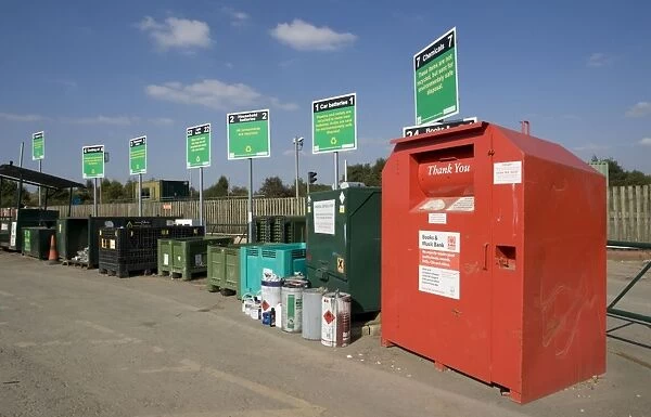 Range skips for domestic recycling - Wingmoor Farm site - Stoke Orchard Cheltenham - UK