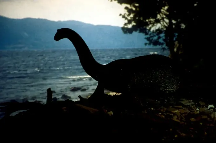 Framed Print : Reconstruction - Loch Ness Monster, on shore Framed Print : Reconstruction - Loch Ness Monster, on shore