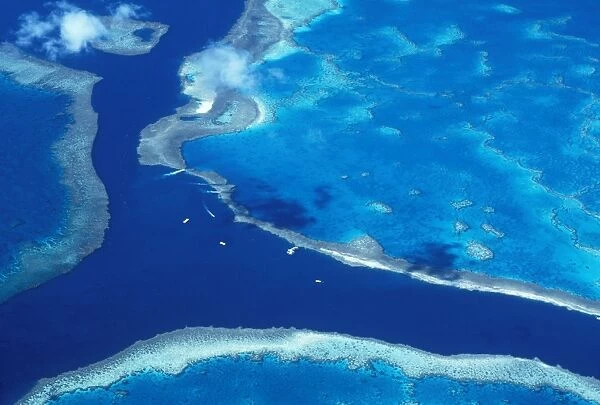 Reef Aerial of Great Barrier Reef Marine Park Queensland, Australia