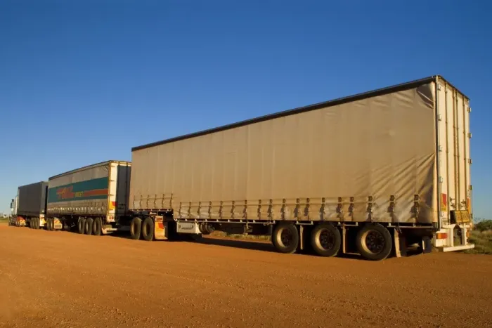 Framed Print : Roadtrain - a huge roadtrain with 3 trailers is a common sight in the outback of the Northern Territory and Western Australia. They can be up to 54 m long - Western Australia, Australia Framed Print : Roadtrain - a huge roadtrain with 3 trailers is a common sight in the outback of the Northern Territory and Western Australia. They can be up to 54 m long - Western Australia, Australia
