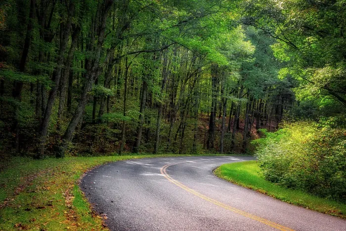 Framed Print : Roadway, Blue Ridge Parkway, Smoky Mountains, USA. Date: 04-10-2018 Framed Print : Roadway, Blue Ridge Parkway, Smoky Mountains, USA. Date: 04-10-2018